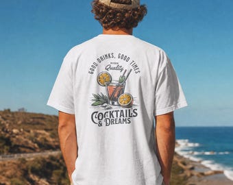 Cocktails & Dreams T-Shirt — Retro Cocktail Graphic Tee