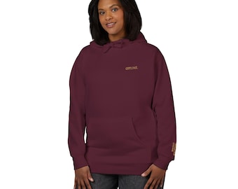 Minimal Script Logo Hoodie | Small Chest and Sleeve Embroidery