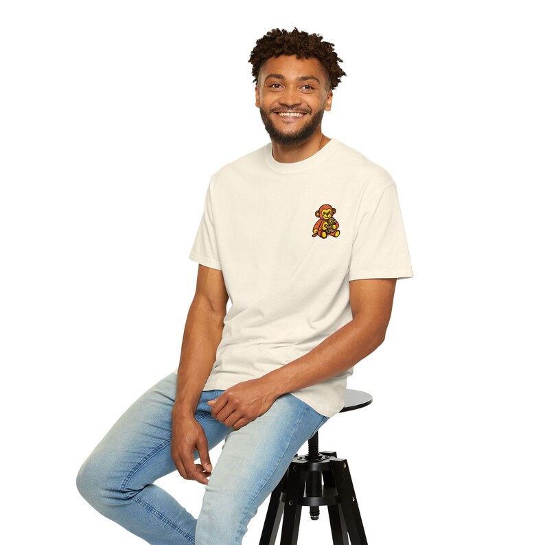 Monkey Punch Embroidered Heavyweight T-Shirt | Minimalist Meme Top image 19