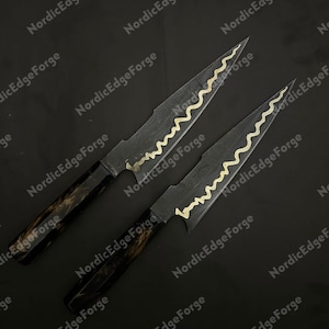 Kupfer Damast Kochmesser Handmade Küchenmesser Professionelle Kochen Kulinarisches Geschenk für Ihn Sie both knife
