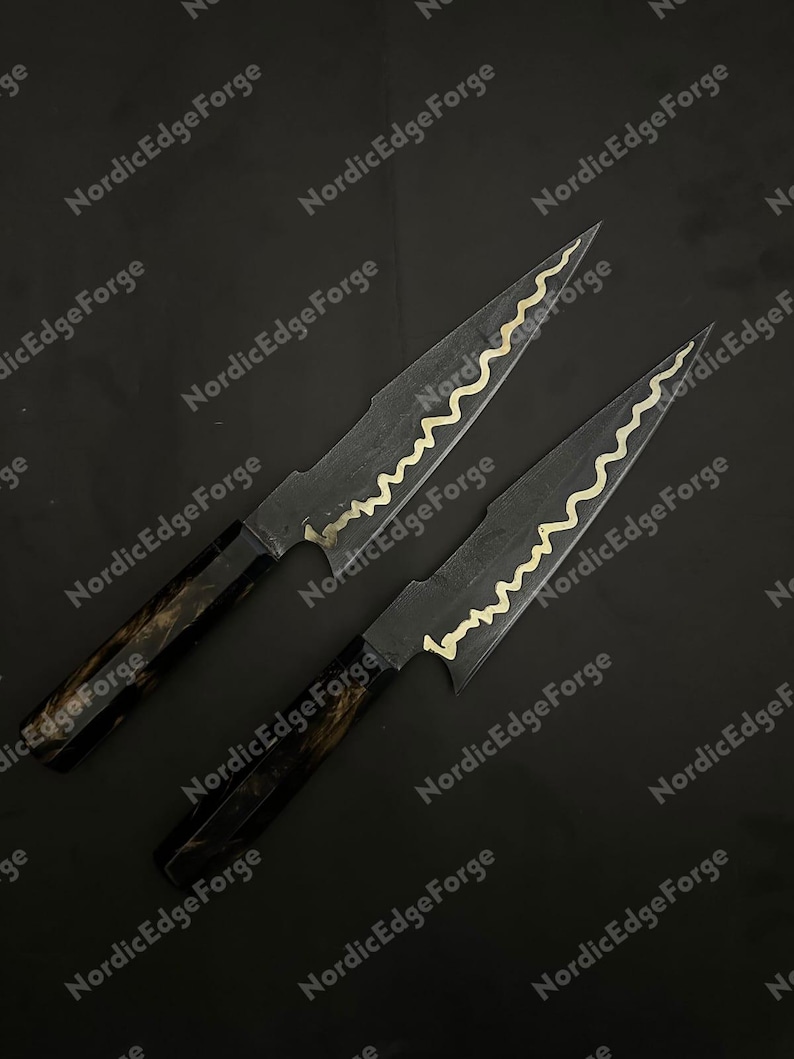 Kupfer Damast Kochmesser Handmade Küchenmesser Professionelle Kochen Kulinarisches Geschenk für Ihn Sie both knife