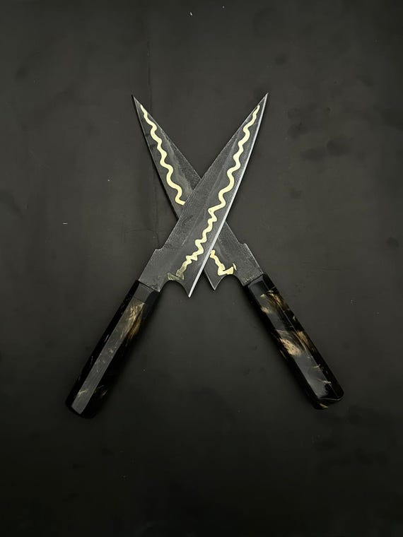 Copper Damascus Chef Knife Handmade Kitchen Knife Professional Cooking Culinary Gift for Him Her