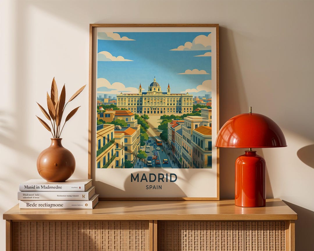 Madrid Travel Poster Printable | Minimal City Wall Art | Digital ...