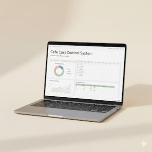 Cafe Cost Control Excel Template | Expense Profit and Staff Cost Dashboard