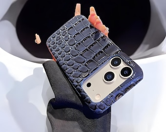 3D-krokodillenleer iPhone-hoesje – schokbestendige beschermhoes