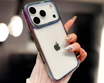 iPhone-hoesje met snoepkleur met kleurverloop, doorzichtige TPU-bumper, camerabescherming