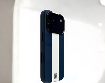 Black Stripe Magnetic Leather iPhone Case, Rugged Shockproof Design