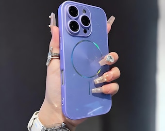 MagSafe Glitter Aurora iPhone Case, Glossy Full Lens Cover
