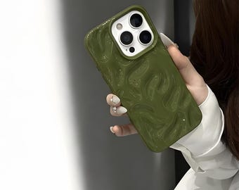 Luxury Ripple Wrinkle Silicone Phone Case for iPhone 17 Pro Max, Soft Candy Cover