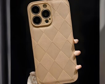 Korean Leather Texture iPhone Case: Soft Silicone, Shockproof Cover