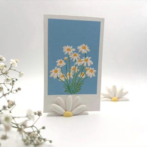 Daisy Photo Stand, Minimalist Picture Display, Wedding Birthday Table Number Display, 3D Printed Modern Home Desk Decor, Place Card Holder