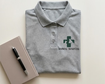 Custom Polo Shirt: Animal Hospital Logo, Veterinary Logo Tee