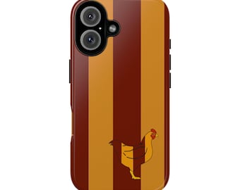 Custodia per telefono a righe bordeaux e ambra, stile retrò, per i tifosi.