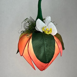 Enchanted Forest Silk Lantern Hand Painted plus Ambient LED Light with remote/dimmer/timer