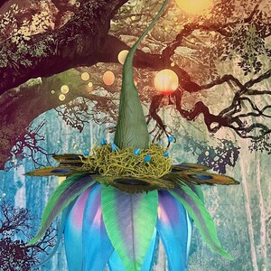 Enchanted Silk Flower Lantern | Handmade Woodland Fairy Light