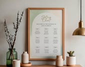 Minimalist Wedding Seating Chart Poster, Table Numbers (Digital Download)