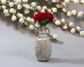 Ceramic Bud Vase - Dark Stoneware - Home Accent - Stamp Texture