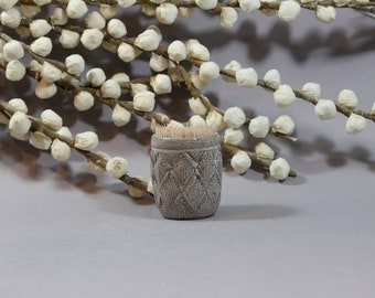 Ceramic Toothpick Holder - Match Striker - Dark Stoneware - White Glaze - Thrown