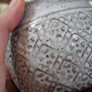Ceramic Honey Pot Honey Jar Dark Stoneware White Glaze Thrown image 7