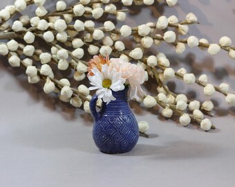 Ceramic Bud Vase - Dark Stoneware - Home Accent - Stamp Texture