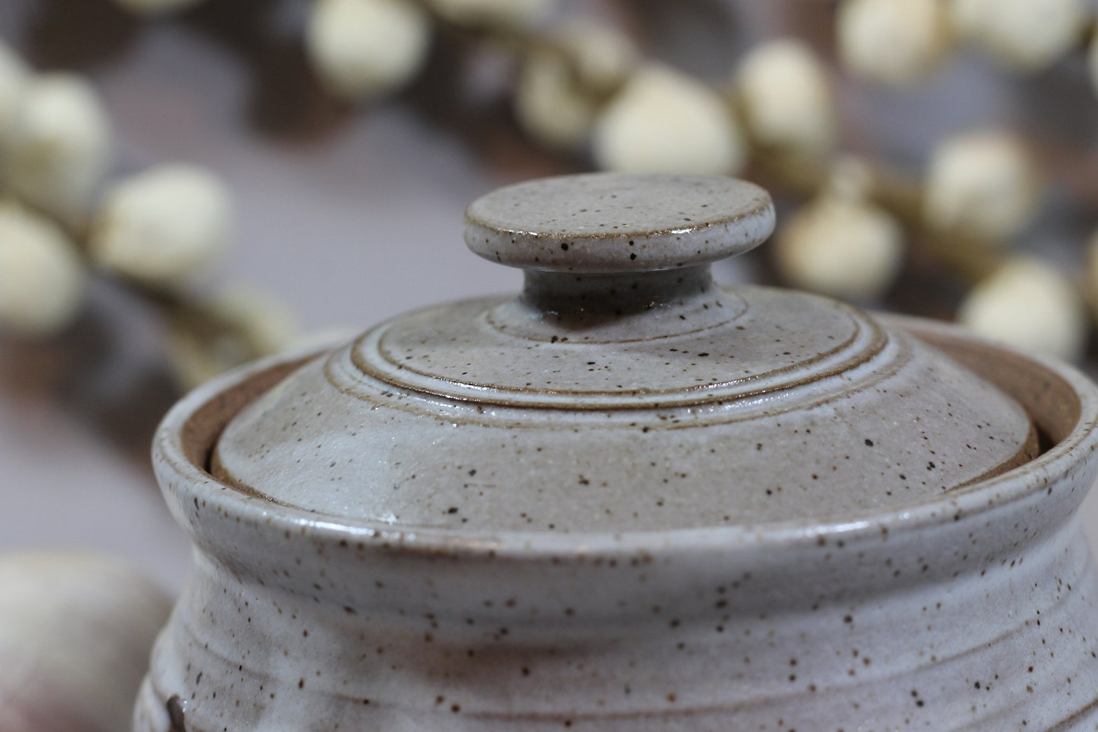 Ceramic Garlic Pot Garlic Keeper Dark Stoneware White Etsy