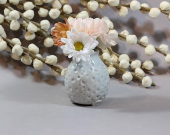 Ceramic Bud Vase - Dark Stoneware - Home Accent - Stamp Texture
