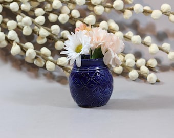 Ceramic Bud Vase - Dark Stoneware - Home Accent - Stamp Texture