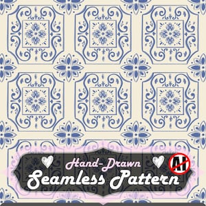 Padrão contínuo de azulejos mediterrâneos, estampa Talavera azul repetida, uso pessoal e comercial, JPG, PNG, 300 dpi