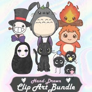 Studio Ghibli Clip Art Image Bundle - Instant Download File PNG 300 dpi image 1