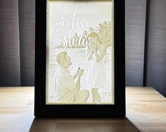 Personalized 3D Picture with frame with light | Turn Your Photo Into A Glowing Art