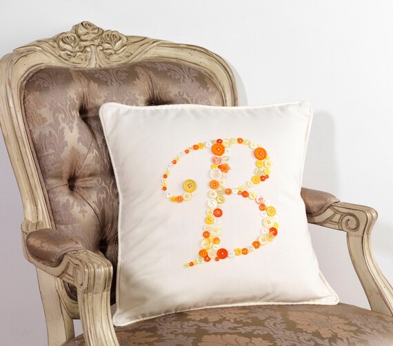 Items similar to CUSTOM MADE Monogram Letter B Pillow Cushion Cover in