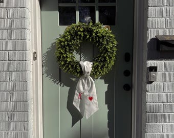 Custom Embroidered Cotton Wreath Sash