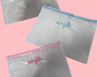 Embroidered Needlepoint Project Bags