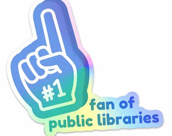 Klistermärke nummer 1 för fans av offentliga bibliotek | Holografisk vinylklistermärke för biblioteksälskare