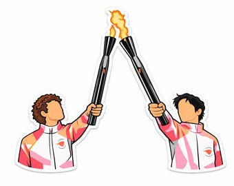 Connor y Hudson - Adhesivo mate del Relevo de la Antorcha de los Juegos de Invierno de 2026 / Rivalidad acalorada