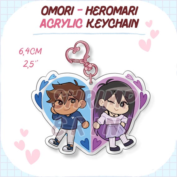 OMORI - Heromari Acrylic Heart Keychian - Etsy