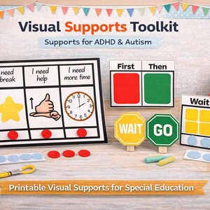 Visual Supports Toolkit for ADHD and Autism | Executive Function & Communication Supports | Special Education Printable