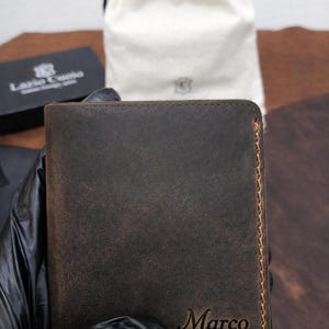 Portafoglio Personalizzato Slim em Pelle, Incisione com Nome da Uomo