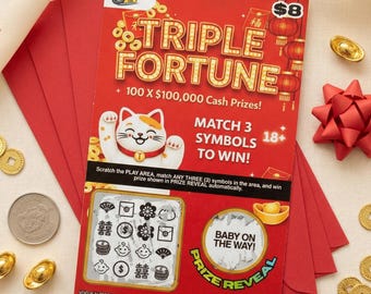 Pregnancy Announcement Scratch Off Card for Husband — Lottery Ticket Style Baby Reveal