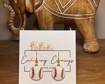 Baseball Dangle Earrings – Hypoallergenic Sports Jewelry – Game Day Style