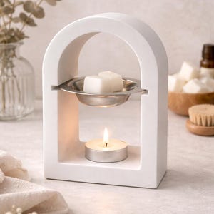 Ceramic Wax Melt Burner | Oil Burner | Aromatherapy Wax Warmer | Minimal Home Decor | Handmade Ceramic Burner