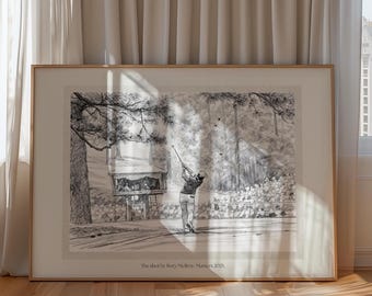 Masters 2025 Golf Shot Print | Augusta Golf Sketch (Digital Download)