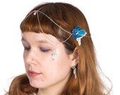 Cybele - flower head chain, headchain, hair jewelry, boho head chain, bridesmaid hair, bridal hair, silver head chain, pearl head chain