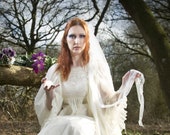 Hecate - gothic veil, wedding veil, tattered veil, sequin veil, alternative wedding, alternative bride, tattered lace, tattered tulle