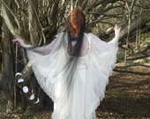 Selene - drape veil, wedding cape black wedding veil, gothic bridal headpiece, long veil, floor length veil, chapel veil, black veil
