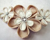 Kanzashi Flower Hair Clip - bridesmaids hairclips, boho bride, christmas gift, bridesmaid gift, alternative wedding, custom bridal clip