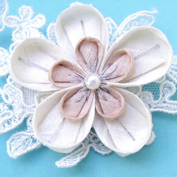 Kanzashi Hair Flower Japanese Wedding Winter Wedding Ivory Etsy