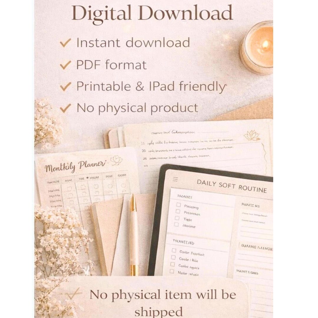 Discipline Planner Soft Discipline Planner | Gentle Productivity & Self-care Digital ...