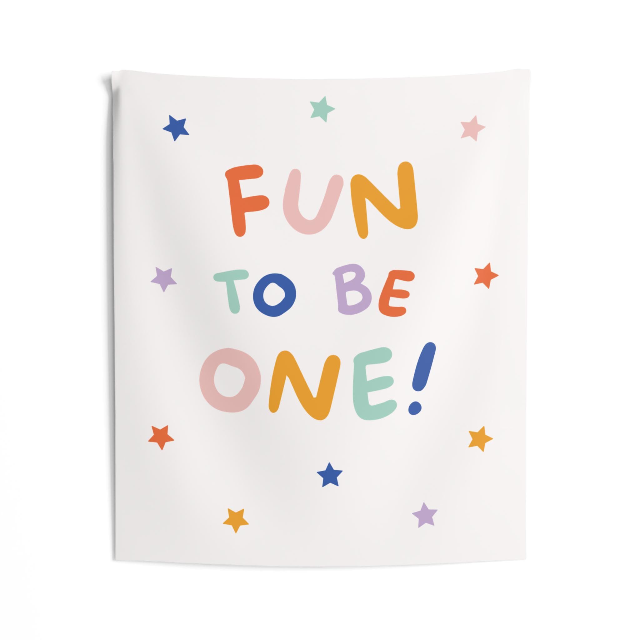 Fun to Be One Birthday Banner, Colorful First Birthday Party Decor, 1st ...
