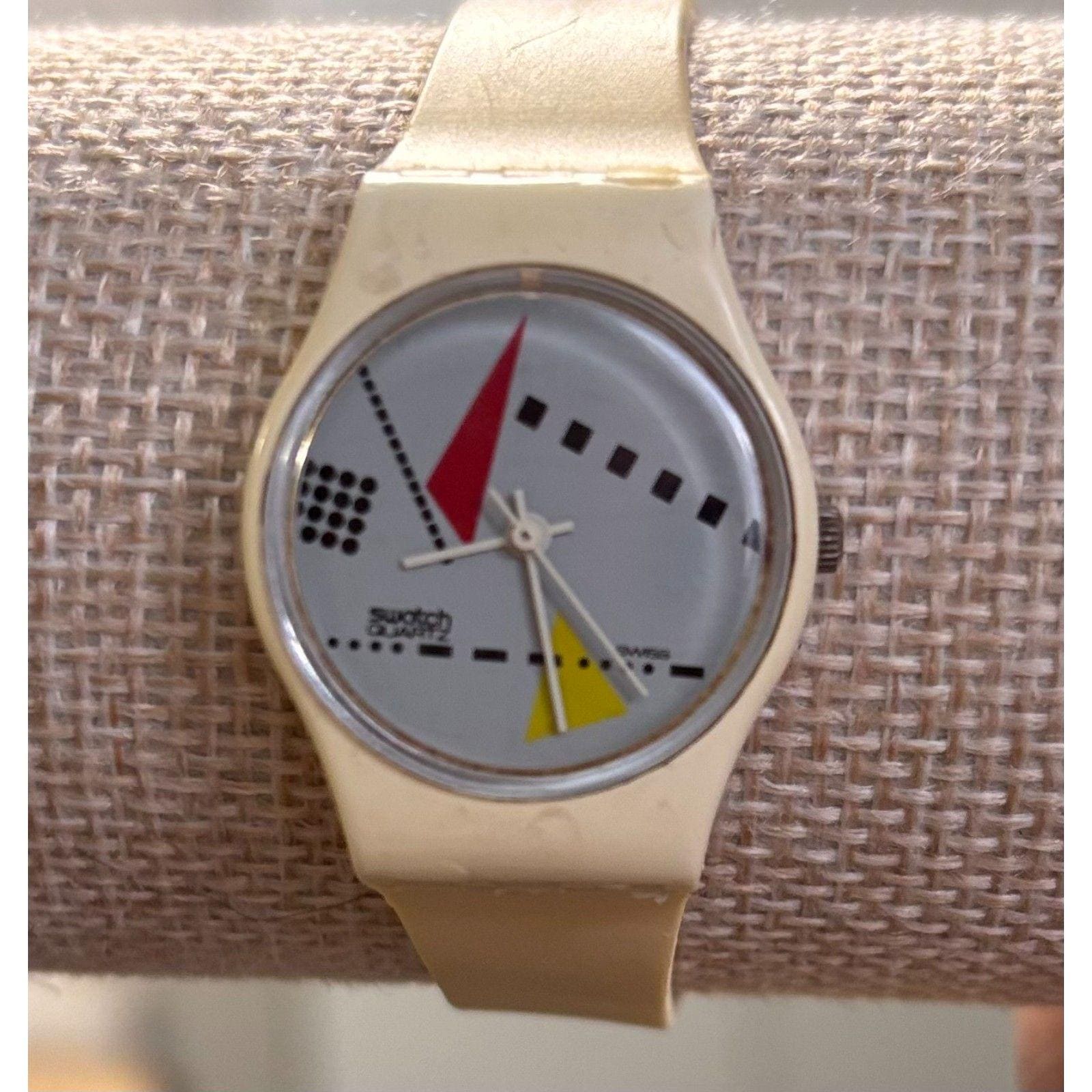 80s Outfit Ideas for a Retro Vibe 25 VTG 1984 Swatch Watch White Memphis LW102 25mm Memphis Design